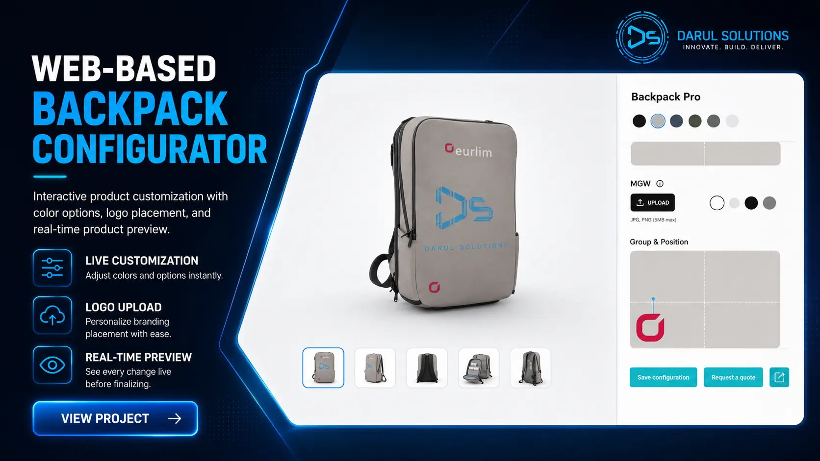 Backpack Configurator - Web Product Configurators visualization screenshot 1